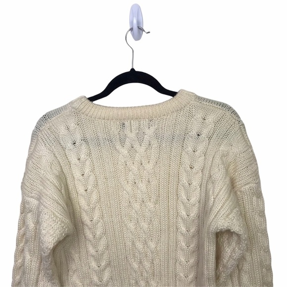 Woolovers Ivory 100% Wool Cable Knit Sweater - Picture 5 of 9